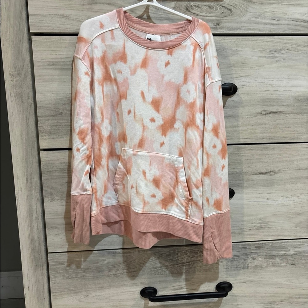 Pink and White Tie-Dye Sweatshirt